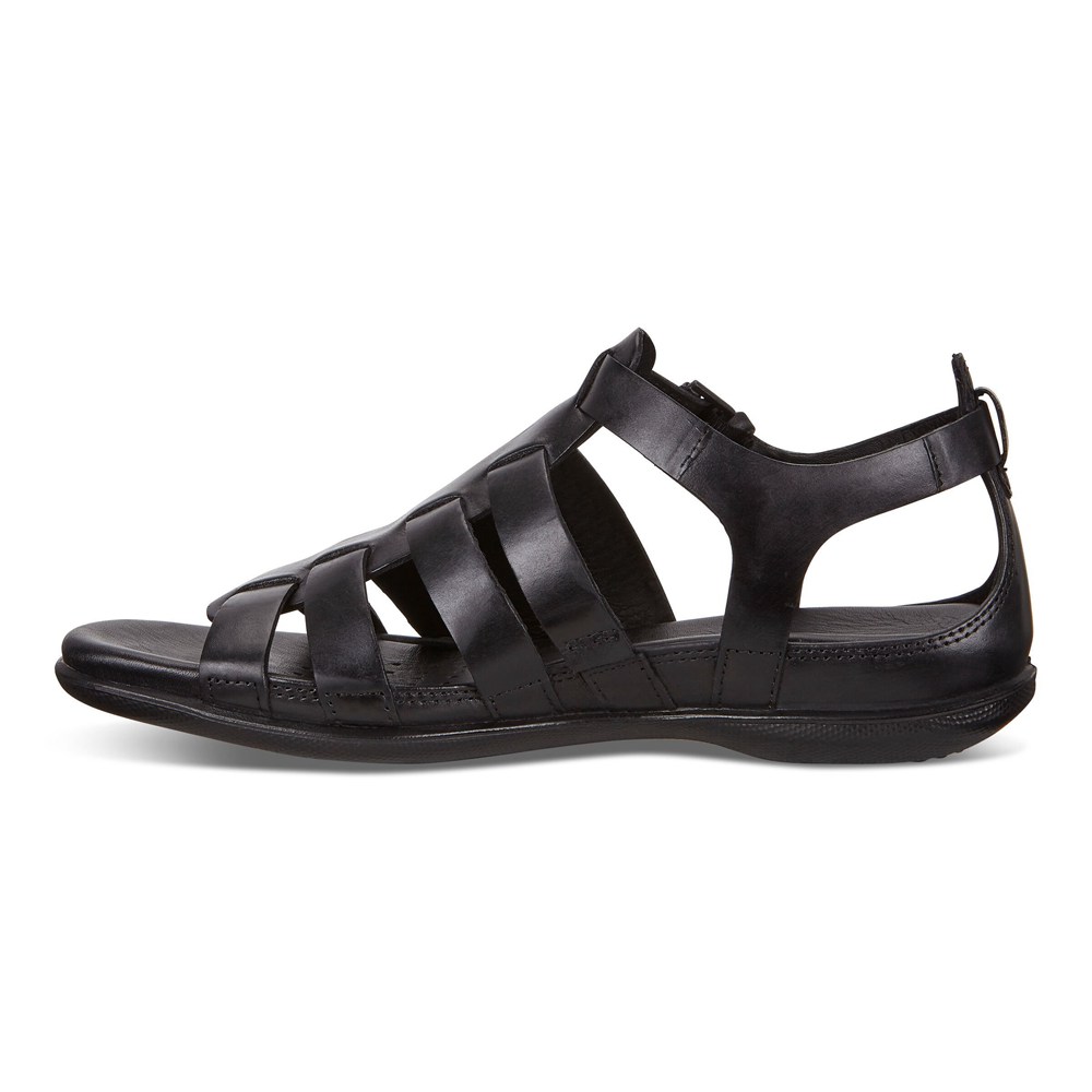 ECCO Womens Sandals Black - Flash Flat - DHT-451862